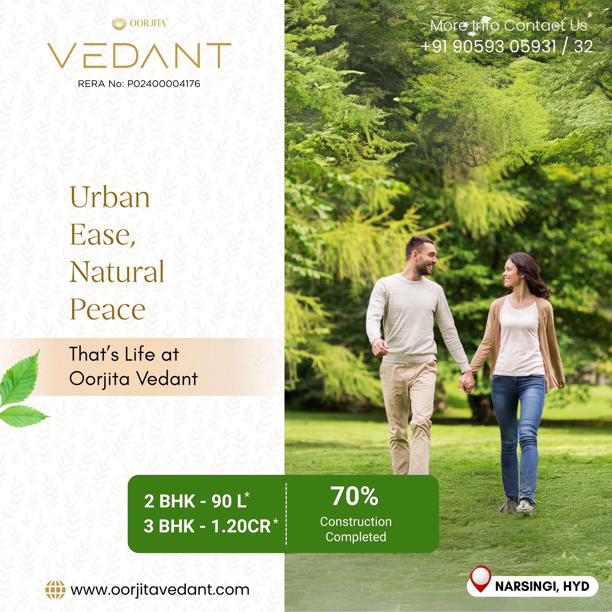 Urban convenience meets natural calm at Oorjita Vedant.
Live where life flows effortlessly—with every modern comfort surrounded by lush green tranquility.
✅ 2 & 3 BHK Premium Flats in Narsingi
✅ Thoughtfully Designed Amenities
✅ 70% Construction Completed
Call now to book your slice of serene city life!
#OorjitaVedant #LuxuryLiving #NarsingiHomes #HyderabadRealEstate #2BHK #3BHK #GatedCommunity #ClubhouseLiving #LiveNearORR #SmartInvestment #PremiumHomes #UrbanLifestyle #HomeGoals #FutureReadyHomes #LiveInComfort #HyderabadHomes