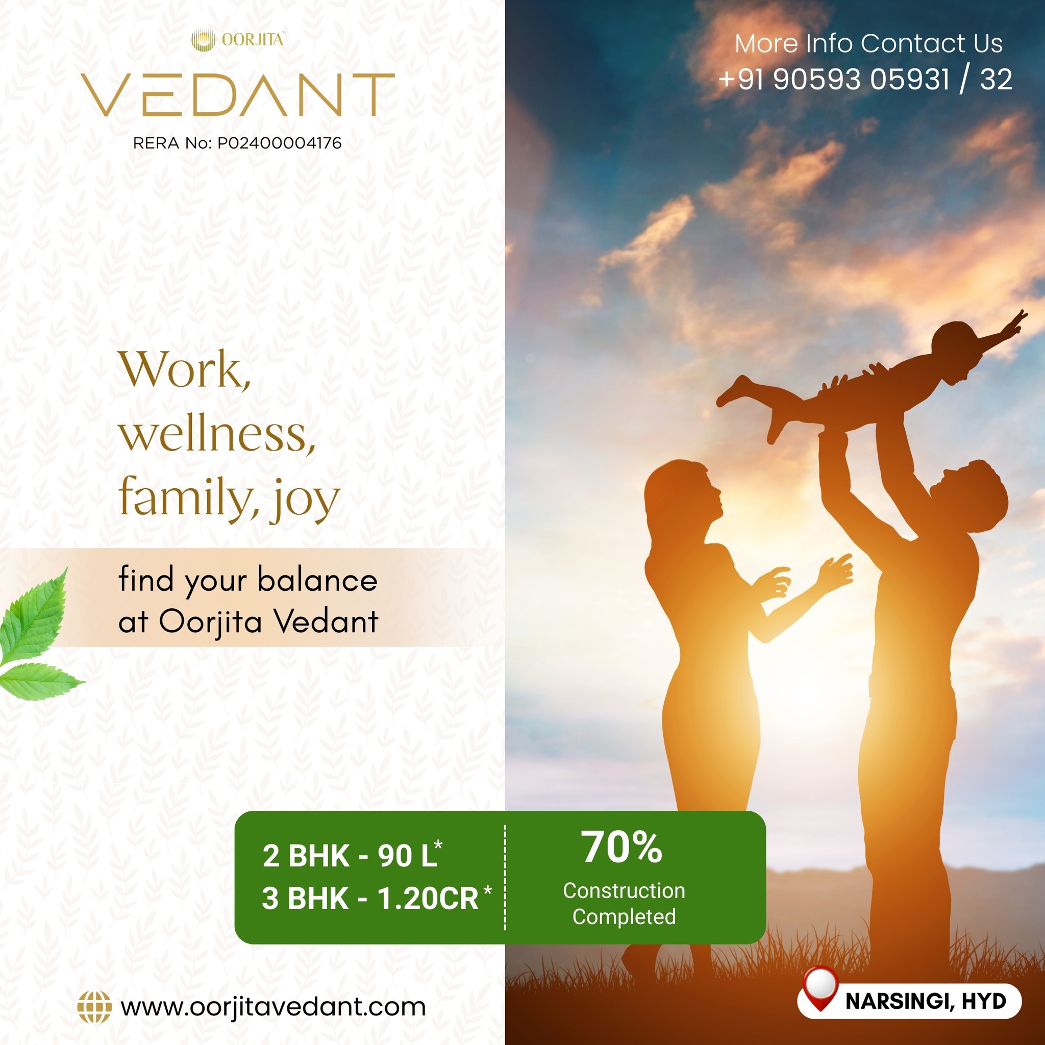 Work, wellness, family, joy β
At Oorjita Vedant, find the perfect balance where all aspects of life come together.
A harmonious lifestyle designed for you and your loved ones.
π‘ 2 & 3 BHK Premium Flats
π³ Ample Greenery | World-Class Amenities
π Prime Location in Narsingi, Near ORR
π Call: +91 90593 05931 / 32
#OorjitaVedant #LuxuryLiving #NarsingiHomes #HyderabadRealEstate #2BHK #3BHK #GatedCommunity #ClubhouseLiving #LiveNearORR #SmartInvestment #PremiumHomes #UrbanLifestyle #HomeGoals #FutureReadyHomes #LiveInComfort #HyderabadHomes
