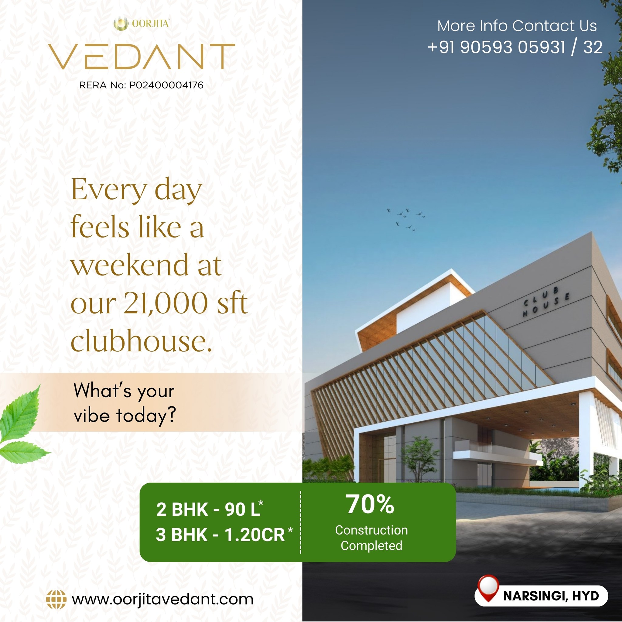 Every day feels like a weekend at the 21,000 sft clubhouse at Oorjita Vedant.
From fitness to fun, work to unwinding—you’ll always find your vibe here.
Live where every amenity adds to your lifestyle.
✅ Gated Community in Narsingi
✅ 2 & 3 BHK Premium Flats
✅ 70% Construction Completed
📞 Call: +91 90593 05931 / 32
#OorjitaVedant #LuxuryLiving #NarsingiHomes #HyderabadRealEstate #2BHK #3BHK #GatedCommunity #ClubhouseLiving #LiveNearORR #SmartInvestment #PremiumHomes #UrbanLifestyle #HomeGoals #FutureReadyHomes #LiveInComfort #HyderabadHomes