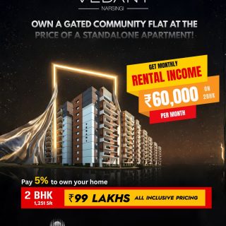 Secure your Luxury 2 BHK at Oorjita Vedant, Narsingi, where luxury meets smart investment.

💎 Highlights:
🏡 Book your 2 BHK flat by paying only ₹5.25 Lakhs
✨ 2 BHK – 1251 sft ₹99 Lakhs (All-Inclusive Pricing)
💰 ₹60,000 monthly rental benefit till possession
🎁 ₹1.5 lakh additional benefits 

📍 Prime Connectivity
🚗 Narsingi Junction – 4 mins | 🚇 Proposed Metro – 4 mins
🚗 Gachibowli Junction – 14 mins | ✈️ RGI Airport – 24 mins
🛍️ Inorbit Mall – 23 mins | 🏫 Top Schools & Hospitals – 7–16 mins

For More Details, Please Contact to Below Given Information
📧 marketing@oorjitaprojects.com
📞 +91 8928448899

#OorjitaVedant #OorjitaProjects #FlatsforSaleinNarsingi #OorjitaVedantNarsingi #2bhkflatforsaleinnarsingi #flatforsalemanikonda #narsingiapartmentsforsale #narsingiflatsforsale #narsingigatedcommunityflatsforsale #Hyderabad #Narsingi #OorjitaVedantflatsforsale #2bhkforsale #gatedcommunityflatsinnarsingi #2bhkflats #apartmentforsale #2bhkapartments #luxuryflats  #PremiumApartments #VedantNarsingi #2bhkflatsinnarsingi